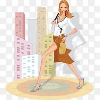 卡通职场女性矢量图