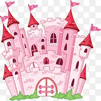 装饰图案 粉色 城堡