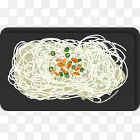 炒粉丝矢量图
