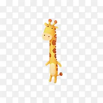 小清新简约手绘可爱黄斑长颈鹿