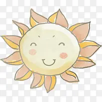 可爱手绘笑脸太阳