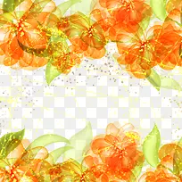 橙色绚丽花朵背景—矢量素材