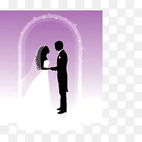 紫色梦幻结婚海报