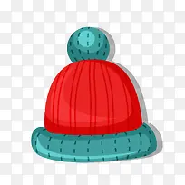 红色卡通毛线帽子