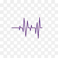紫色线条 心电图