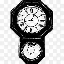 黑色创意手绘钟表