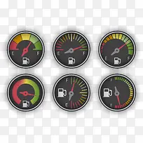 彩色简约汽车汽油仪表盘矢量图