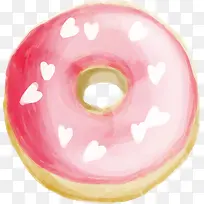 粉色水彩美味甜甜圈