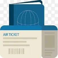 旅游飞机票和护照