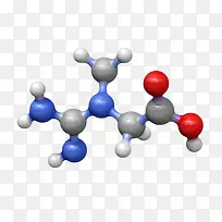 蓝红色营养补充分子模型肌酸分子