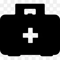 急救箱用黑色和白色十字标志上图标