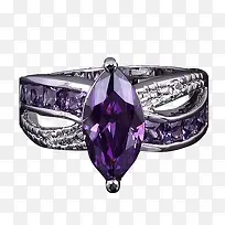 产品实物紫色宝石戒指