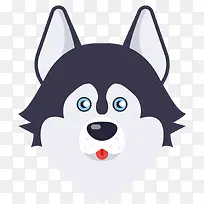 卡通可爱手绘哈士奇狗头