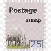 一个灰色大象邮票