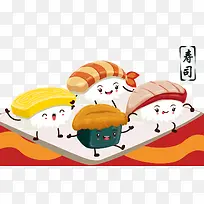 免抠卡通手绘寿司面包
