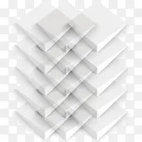 纯白立体几何背景矢量素材