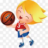 篮球玩球女孩运动海报矢量素材