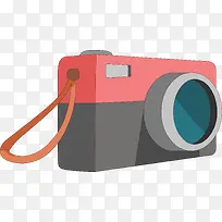 红色灰色旅游相机