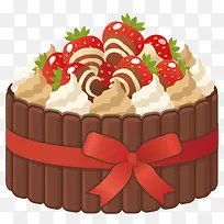 矢量巧克力草莓蛋糕