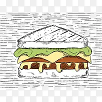 卡通彩绘汉堡包