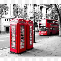 伦敦街头的电话亭