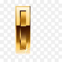金色创意英文字母I