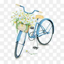 精美唯美花篮花卉自行车