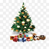 冬日圣诞节喜庆海报圣诞树与礼物