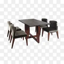 灰色木制餐桌椅
