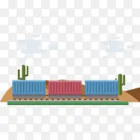 沙漠中的物流火车
