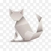 灰色折纸狐狸