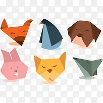 矢量折纸动物