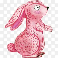 粉色手绘兔子