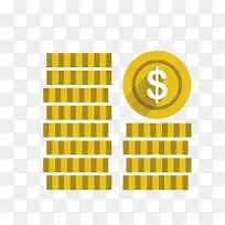 矢量金色金币钱币硬币美元符号