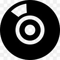 音乐CD的黑色圆形图标