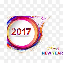 手绘圆圈彩色2017新年