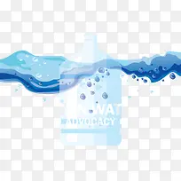 一桶矢量蓝色桶装水