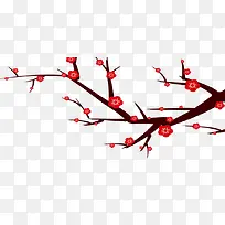 中国风红色春节花枝