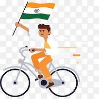 骑自行车的印度人