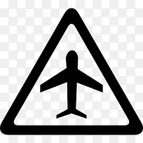 机场交通三角信号飞机图标