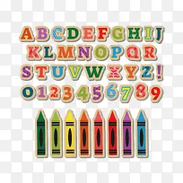 矢量彩色字母和彩笔