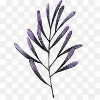 紫色手绘树叶