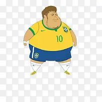 黄色肥胖足球员