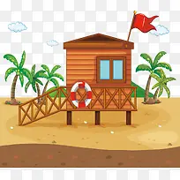 度假沙滩小木屋