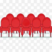 红色卡通电影院座椅