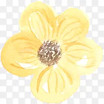 手绘水印黄色花朵