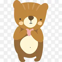 可爱害羞的棕色小熊