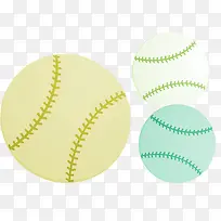 手绘缝线棒球素材