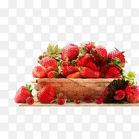 美味草莓小清新拼接粉色背景