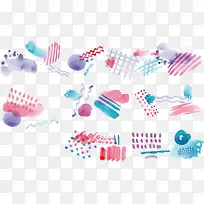 矢量圆形水彩抽象线条